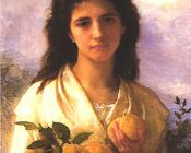 手捧柠檬的女孩 - 威廉·阿道夫·布格罗